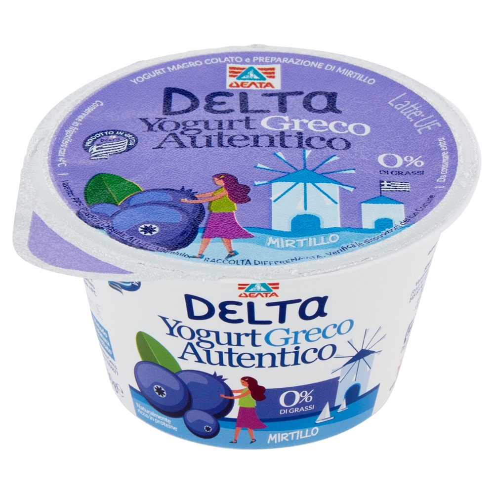 Delta Yogurt Greco Autentico 0% di Grassi Mirtillo 150 g